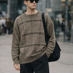 Geoffrey Berne Sweater Men's Size XXL Cotton Brown Casual Grandpa Streetwear